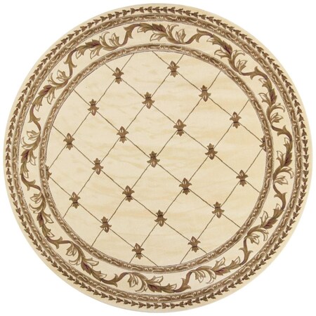 Palacedesigns 7 ft. 7 in. Round Polypropylene Ivory Area Rug PA2627163